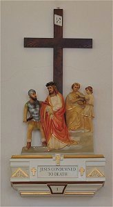 crucifix in Sts. Cyril and Methodius Church in Shiner, Texas