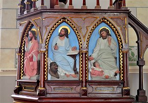 pulpit in Nativity of St. Mary Catholic Church in High Hill