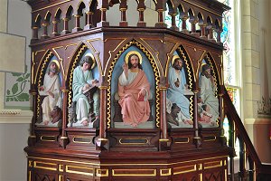 pulpit in Nativity of St. Mary Catholic Church in High Hill