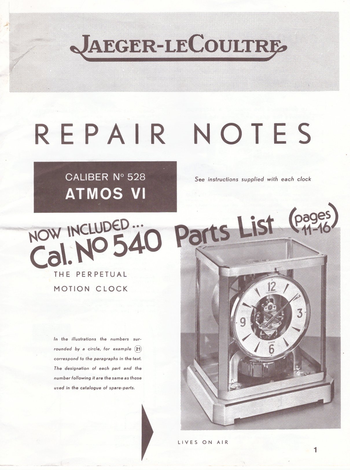 parts list for Atmos clock