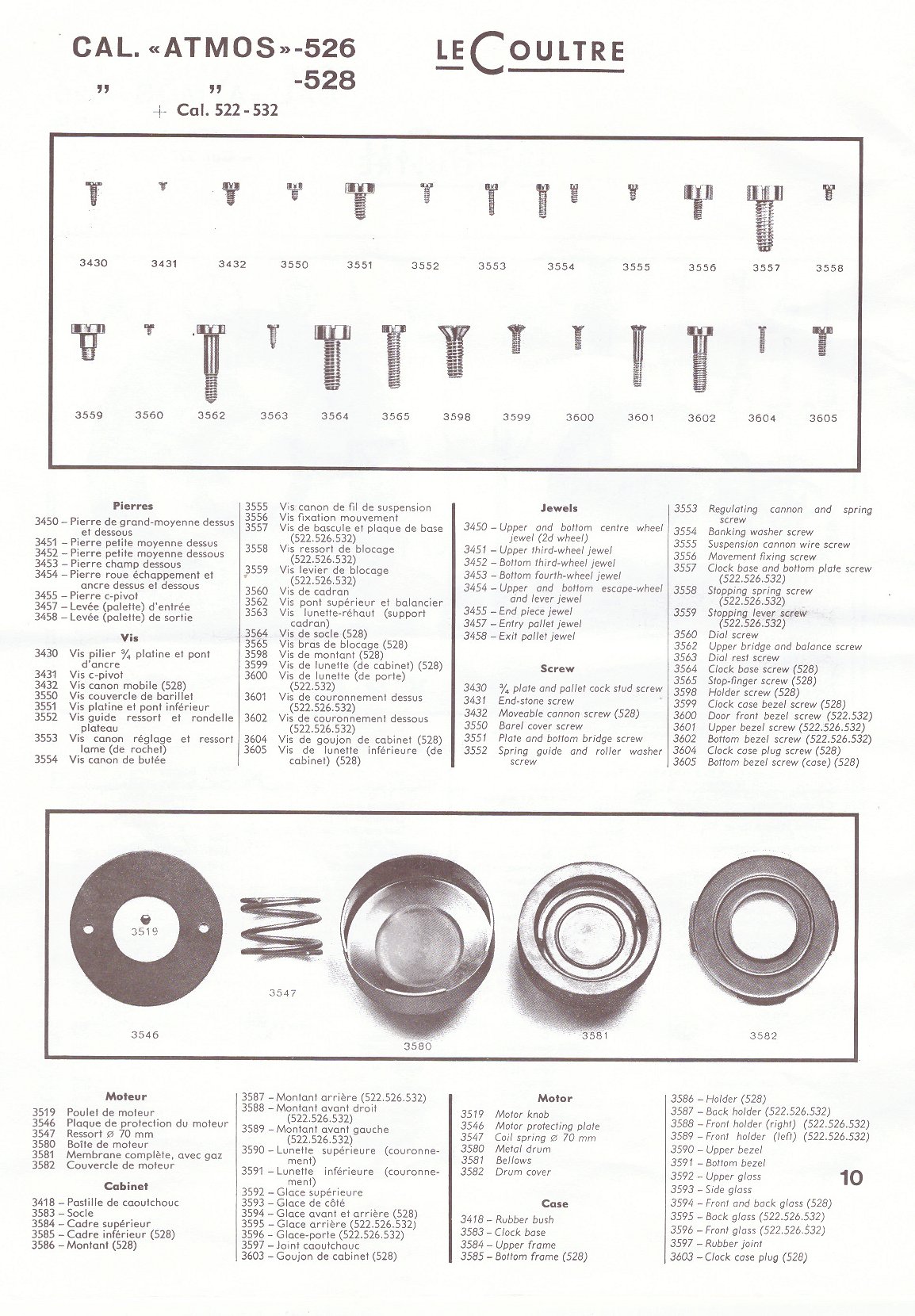 parts list for Atmos clock