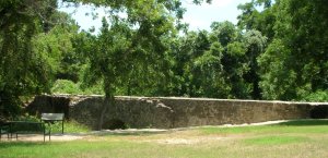 wall of the aqueduct in San Antonio Texas