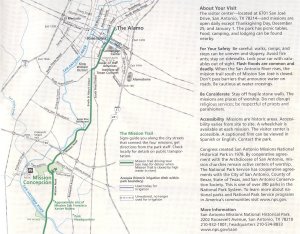 map of the Missions in San Antonio, Texas